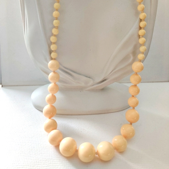 Vintage 60s Faux Ivory Long Necklace - Picture 4 of 10